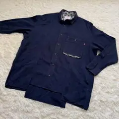 KAWATANI SHIRT 河谷シャツ デザインシャツ　M 長袖 ネイビー