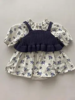 【美品】petit mainニットビスチェワンピース