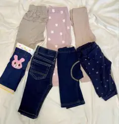 【80サイズ】女の子 ズボン 7枚セット 保育園 普段着 まとめ売り
