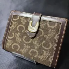 CELINE セリーヌ 財布 オールド Cマカダム 馬車 がま口