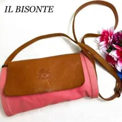 人気✨IL BISONTE イルビゾンテ ショルダーバッグ レザー キャンバス