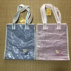 訳あり　ハローキティ ストライプ トートバッグ 2色セット
