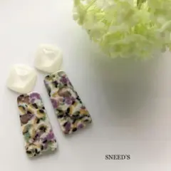 ▪アクリルチャーム×スクエアカボションピアス/イヤリング残りわずか