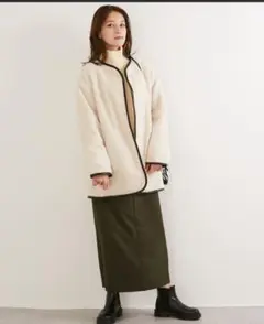 新品未使用タグ付き エアリーボアパイピングブルゾン LL