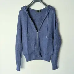 【美品】UNTITLEDパーカー長袖M羽織りネイビー紺きれいめ夏アンタイトル