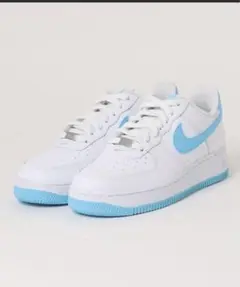 Nike Air Force 1 ホワイト/ブルー。一度のみ使用。未使用に近い。