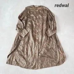◇264 redwall【F】ノーカラーロングレインコート 金ボタン 日本製