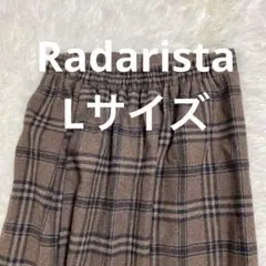 Radarista ブラウン系チェック フレアスカート サイズL チェック柄