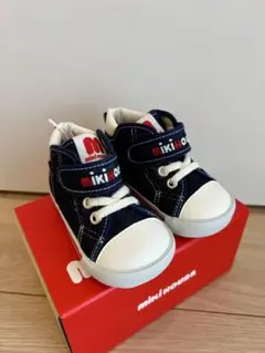 miki HOUSE インディゴブルー ハイカットスニーカー 13.5cm