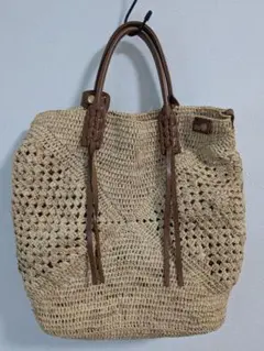 美品✮IBIZA ラフィア ２WAYトートバッグ