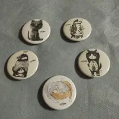猫デザイン　酒井ひさおさん　ピンバッチ5個セット