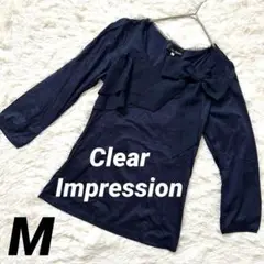 【クリアインプレッション】トップス リボン カットソー Tシャツ オフィス 長袖