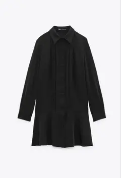 美品！！ザラ　ショートシャツワンピース　ブラック　sサイズ　zara