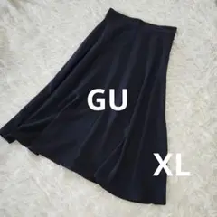 GU ジーユー　ロングフレアスカート XL ネイビー