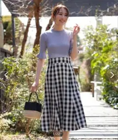 【洗える】ニットコンビ ワンピース　feroux