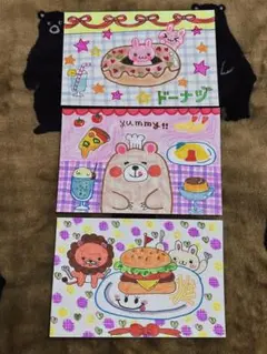 ドーナツ、レストラン、ハンバーガー　可愛いイラスト　まとめ売り
