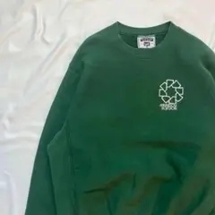 90s USA製 Lee スウェット M グリーン 刺繍