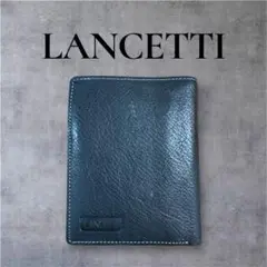LANCETTI ブラック　黒　　レザー 二つ折り財布　美品　コンパクト