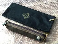 オロビアンコ　クロコ型押し本革ペンケース　ブラウン