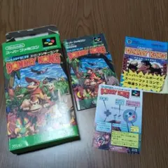 スーパーファミコンソフト美品ドンキーコング外箱+説明書+レアチラシ入り！