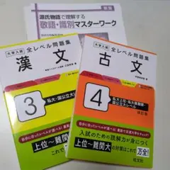 3冊セット（全レベル問題集漢文3・古文4、源氏物語で理解する古文対策ワーク）