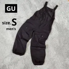 【GUジーユー】ミリタリーオーバーオールNT+E・カーゴパンツ◇ブラック【S】