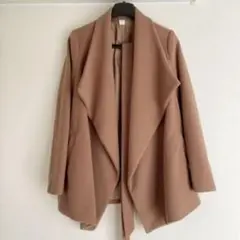 ワイドカラージャケット コート ベージュ
