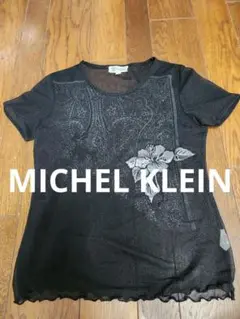 MICHEL KLEIN 花柄プリント Tシャツ 黒