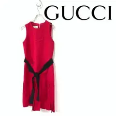 GUCCI グッチ プリーツスカート ノースリーブ ワンピース ドレス