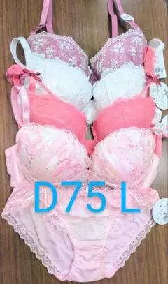 ブラジャー＆ショーツ 4組セット D75 Lサイズ