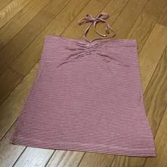 赤と白のストライプタンクトップ