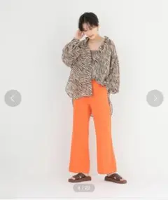 美品　Simpliciteゼブラ柄シアーオーバーシャツ　定価6,600円