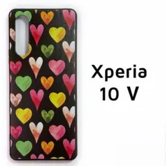 Xperia 10 Ⅴ カラフル ハート カバー