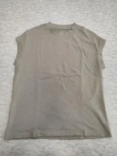 MUJI　無印良品　モカベージュ ノースリーブカットソー 半袖Tシャツ XL