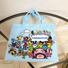 たまごっちグッズコレクション トートバッグ 集合 おやじっち 水色 ブルー