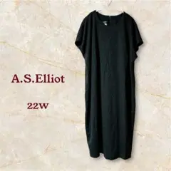 a.s.elliot ダークグレー 半袖 ロングカットソーワンピース