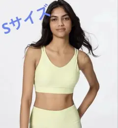 ジーユー、バッククロスブラ（メランジ）GA S ライトグリーンSサイズ
