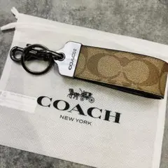 COACH コーチ キーリング キーホルダー シグネチャー ブラウン べージュ