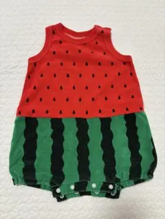 スイカ柄ロンパース80cm