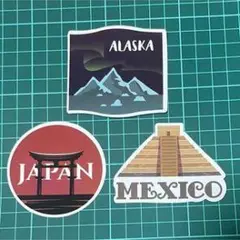 旅行テーマ ステッカーセット 3枚