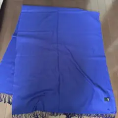 青色フリンジ付きストール 約70cm x 200cm