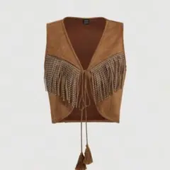 shein ボヘミアン　フリンジトップス