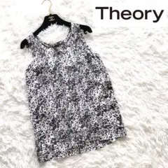 【theory】未使用品 シルクブラウス 絹100 ノースリーブ ブラック系 M
