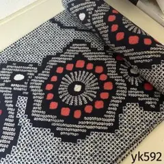 yk592 捺染 浴衣 生地 反物 はぎれ 古布 リメイク 絞り柄 絞り加工