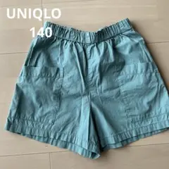 UNIQLO グリーン コットン ハーフパンツ ポケット付き