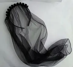 ハロウィン仮装 黒いベールのカチューシャ