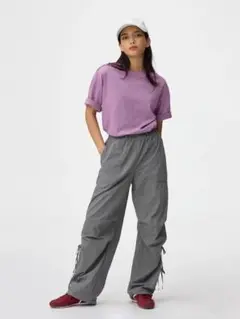 GU テックルプルオンパンツ Sサイズ グレー ウエスト調整可能