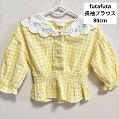 futafuta バースデイ イエロー ギンガムチェック ブラウス 80cm