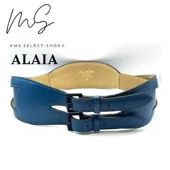 ◆ALAIA◆アライア コルセット ベルト 70 本革 ダブルバックル 青 2025年最新】ALAiA ベルトの人気アイテム - メルカリ
