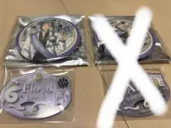 ツイステ アズール フロイド バースデー缶バッジ ネームキーホルダー